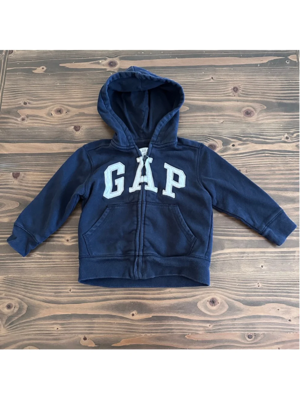 Baby GAP Hoodie 2T Navy Blue Logo Zip Up Toddler Sweatshirt